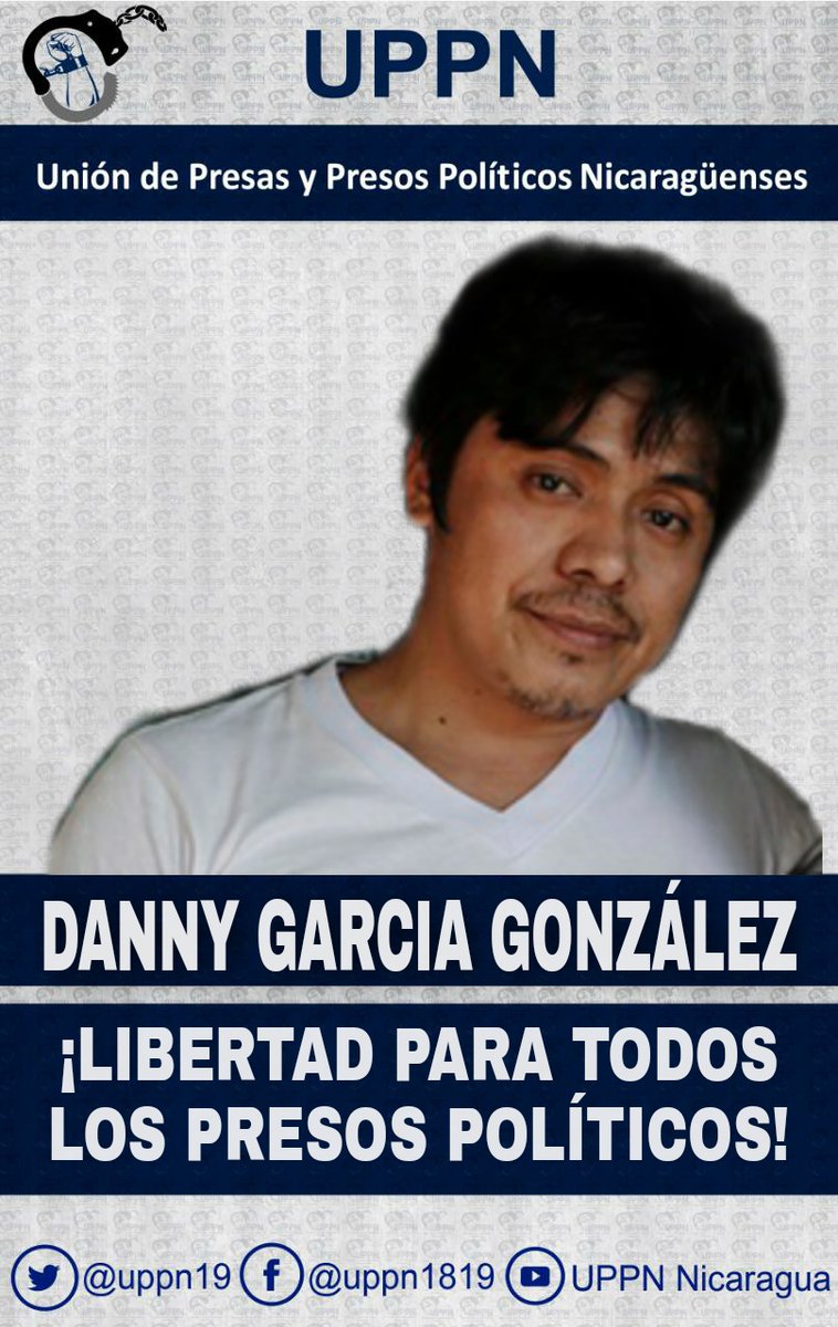 UPPN19's tweet photo. #SOSLibertadYa

Trasladan al CHIPOTE al ex preso politico DANNY GARCIA de Masaya, quien por 3ra vez irrumpen en su vivienda la policía de la dictadura.

¡LIBERTAR PARA DANNY GARCIA ES INOCENTE!

#SOSNicaragua https://t.co/mPp491I8oM
