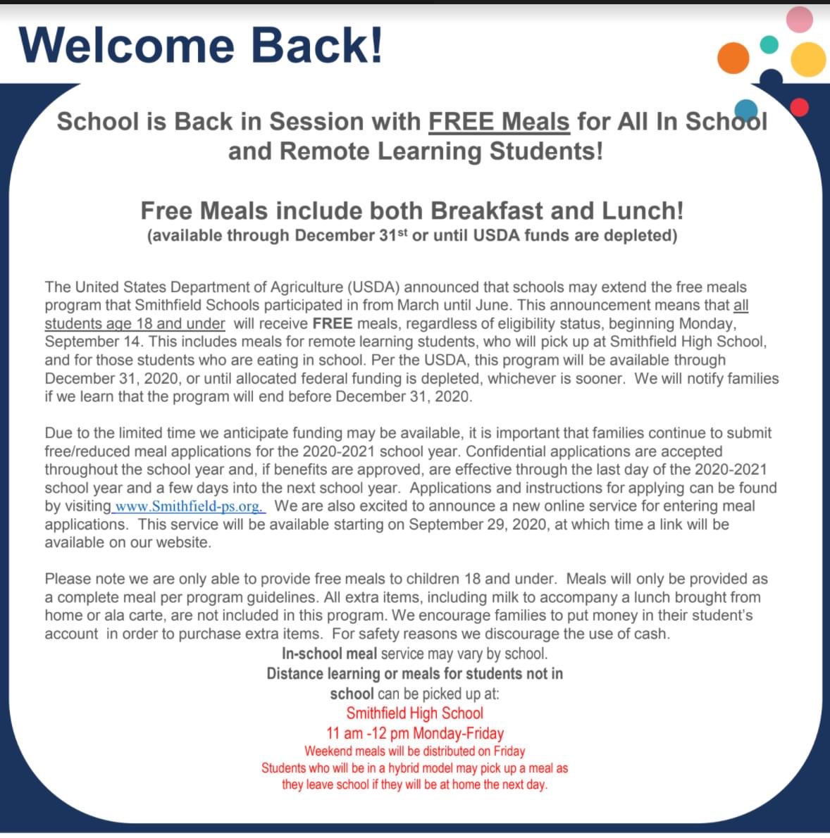McCabe &amp; Winsor Families - Please be sure to take a look at the "Food Service &amp; Nutrition" tab on our websites! There is important information regarding the FREE meal program we are offering.