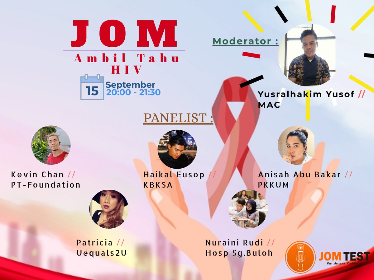 uequals2u's tweet image. Going on Live tonight at 8pm-9.30pm ! Stay tuned! #JomAmbilTahuHIV #HIVSelfTesting #JOMTEST @myAIDScouncil