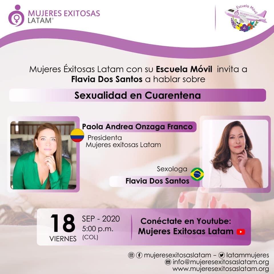 #atencion En este episodio hablaré con la reconocida Sexologa  @flavia2santos, sobre sexualidad en cuarentena, cómo llevar una vida sexual más placentera. 

#sexualidad #mujeresexitosaslatam #flaviadossantos #paolaonzaga