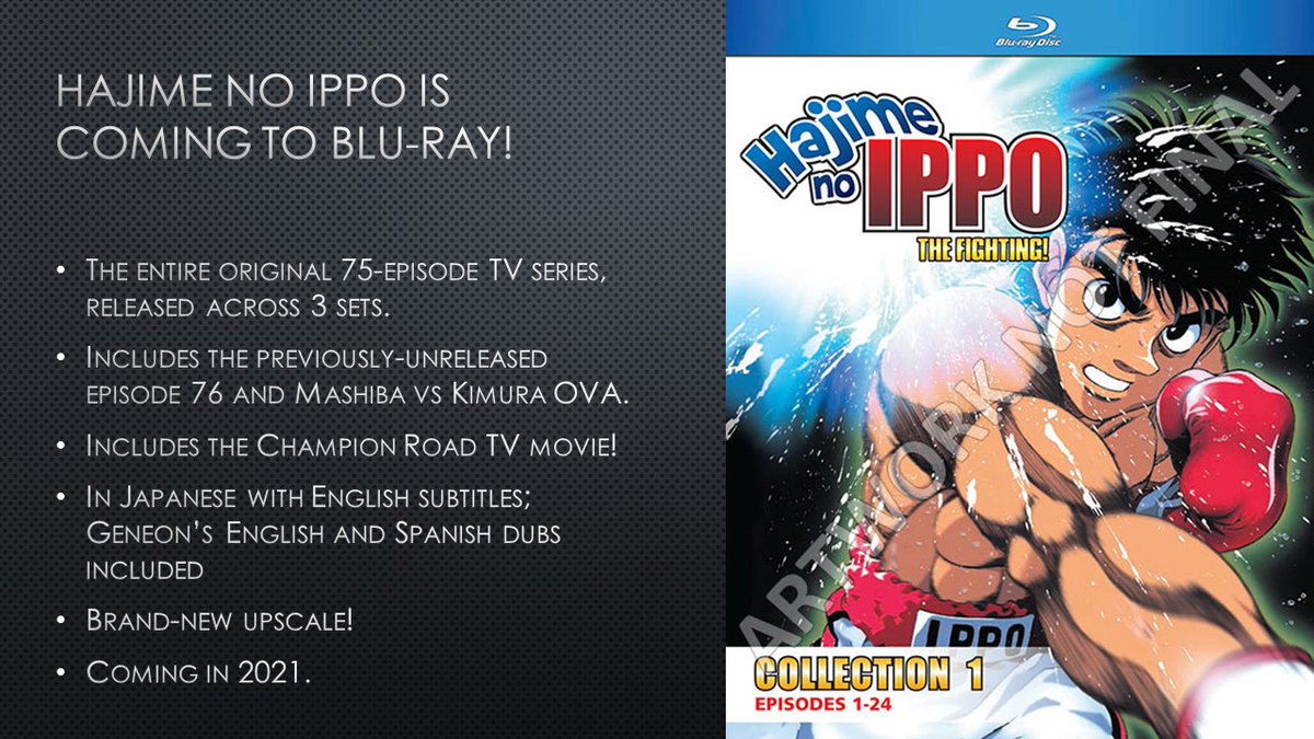 Hajime No Ippo Collection 3 by Discotek Media is available for pre-order to  release on 10/26/2021. It includes episodes 49-76, the OVA and the movie Champion  Road. : r/hajimenoippo