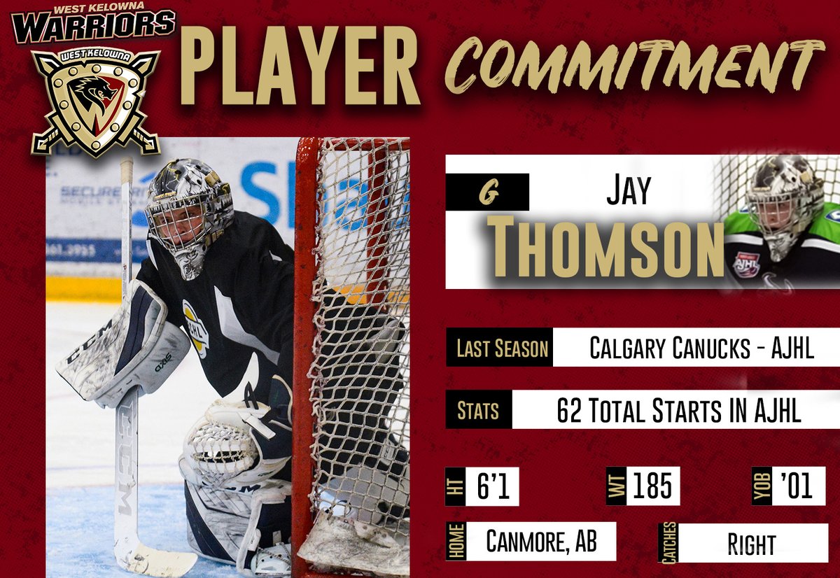 NEWS: The Warriors are proud to announce three new recruits. Forwards Damon Jugnauth (’03), Felix Trudeau (’02) and Goaltender Jay Thomson (’01) will remain with the Warriors this season.

DETAILS: bit.ly/2H1uvVz

📸: <a href="/tamiquanphotos/">Tami Quan Photography</a> 

#BCHL