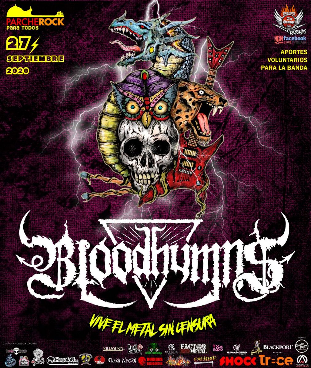 <a href="/DevastedThrash/">Devasted</a>
 #Live
<a href="/RoundUpUltra/">ROUND UP ULTRA</a> #Bloodhymns 
<a href="/DeathSentence5/">Death Sentence Colombia</a>
<a href="/enneatyperock/">Enneatype</a>
<a href="/GaduBanda/">GADU</a> <a href="/firedragonrock/">firedragonrockcolomb</a>
#FULLmetall #Helldiver 
<a href="/HorretH/">HorretH</a>
#NeedlesGarden #NO #PaganAlliance 
<a href="/PercantorMetal/">Percantor</a>
<a href="/Predattack_FM/">predattack</a>
<a href="/premorvida/">Premorvida</a>
<a href="/murdererband/">MURDERER</a>
<a href="/LSequences/">Lost Sequences</a> <a href="/ParcheRock/">ParcheRock</a> <a href="/thegrangebarbog/">TheGrangeRecords</a>