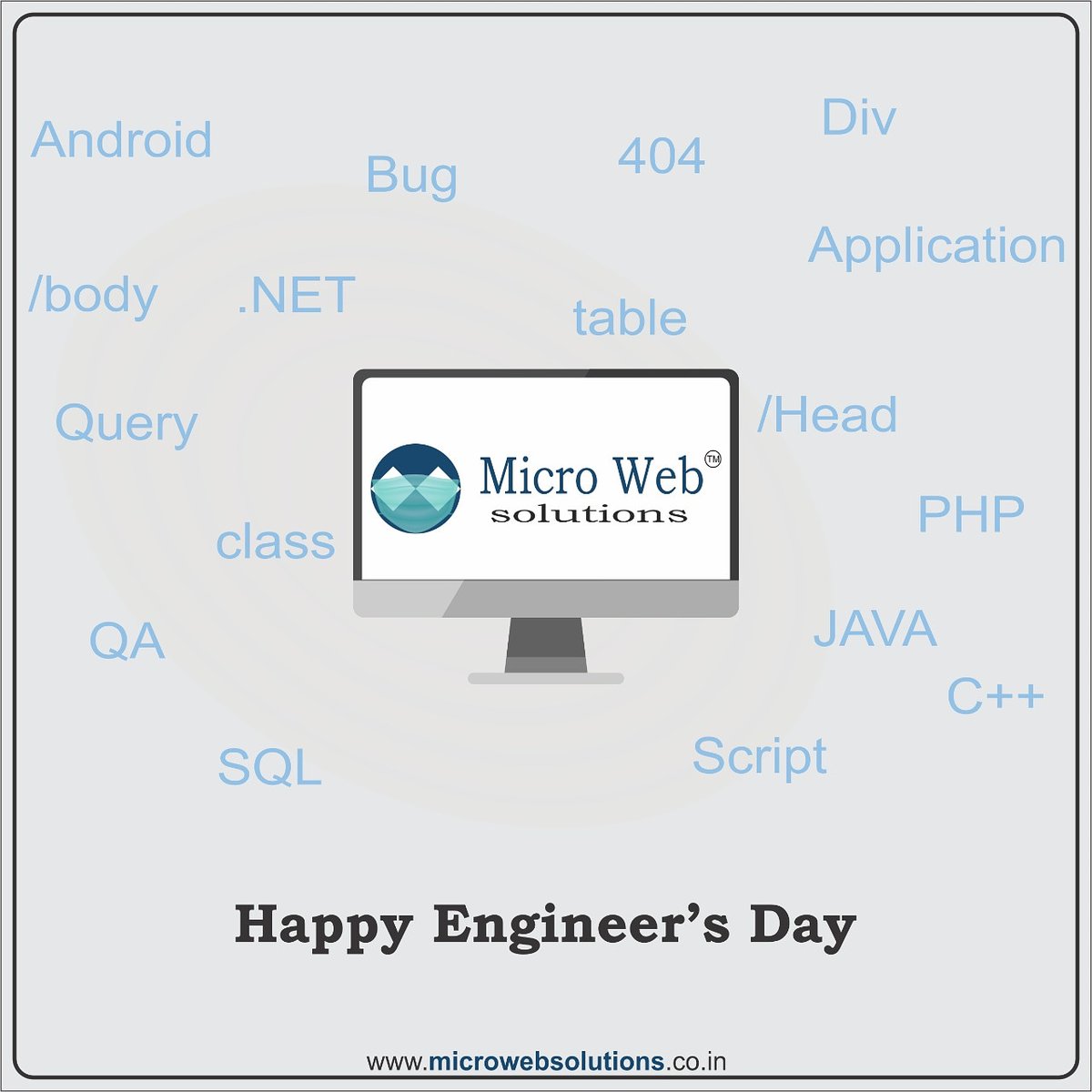 Microwebb's tweet photo. Happy engineer's day!! 
#engineersday 
#microwebsolutions https://t.co/GhRNx7901R