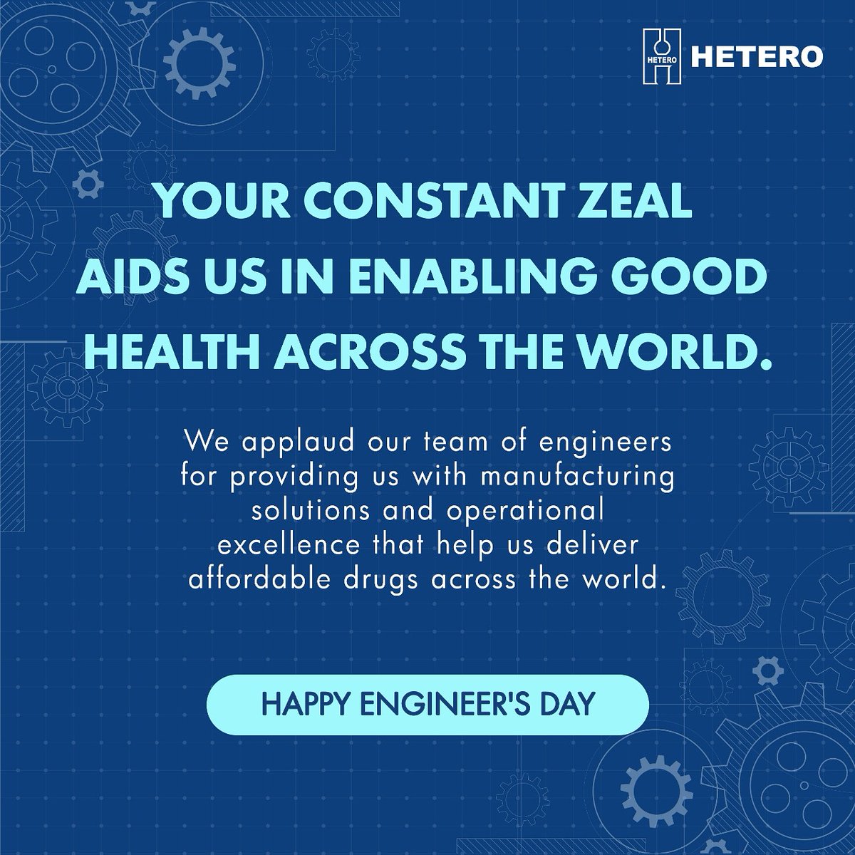 heteroofficial's tweet photo. An organisation is known by its employees and their contribution towards the society. We are glad to be working with some of the rare brilliant minds who are constantly making an effort to achieve new heights each day.
Wishing you all a Happy Engineer's Day.
#Hetero #EnginersDay https://t.co/FSHkkxRN1b