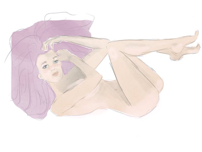 Been obsessed with painting  purple-haired ladies lately https://t.co/gRF6dcuyqJ<a href="/tag/cleandog"class="tags"><span>#cleandog</span></a>