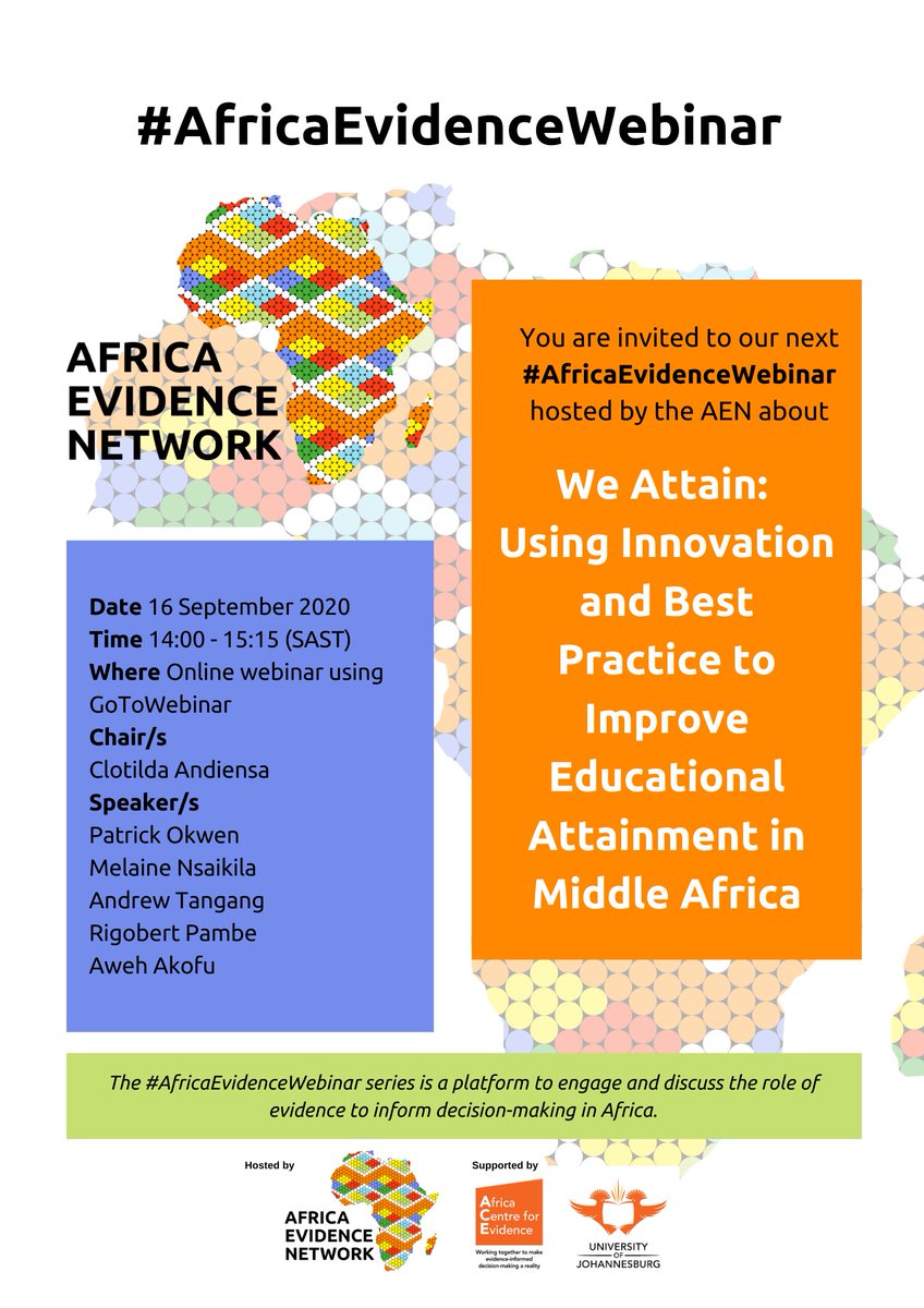 Africa_evidence's tweet photo. 16 Sept 2pm | Less than 20% of kids in Middle Africa have the tech needed for #DistanceLearning: what alternatives are feasible? Join @ebase_africa for mutual learning: https://t.co/x0a4Fqr1ny #EnhancingEvidenceCapacities #Storytelling #RadioClassrooms #MessengerClassrooms #TRUST https://t.co/fsxq67l5xl