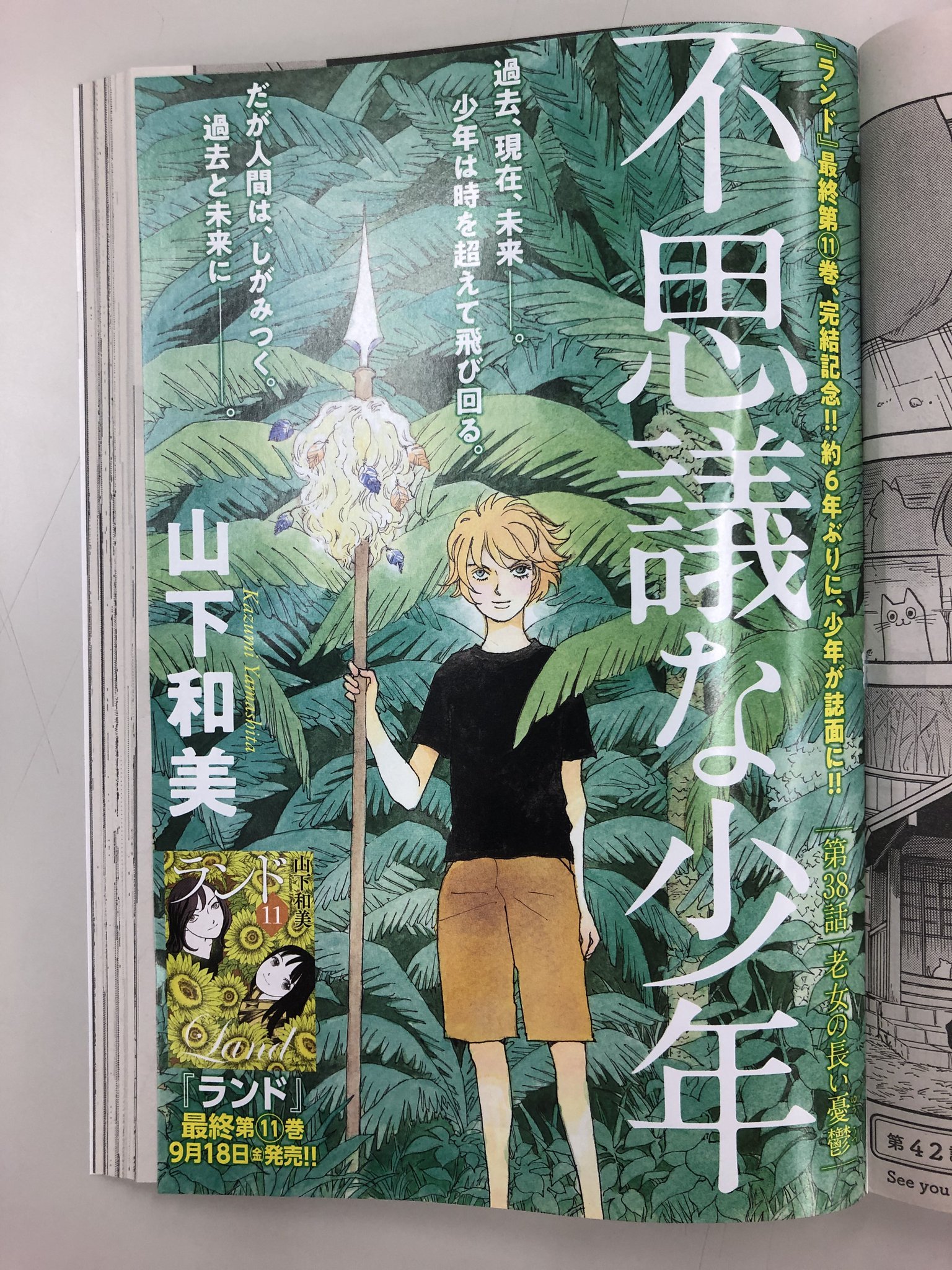 山下和美 ランド 11巻発売中 ９月１７日発売のモーニング42号に 不思議な少年 が6年ぶり復活読み切りにてカラー付きで掲載 クッキングパパ の表紙が目印 山下和美 氏と小説家の絲山秋子氏と