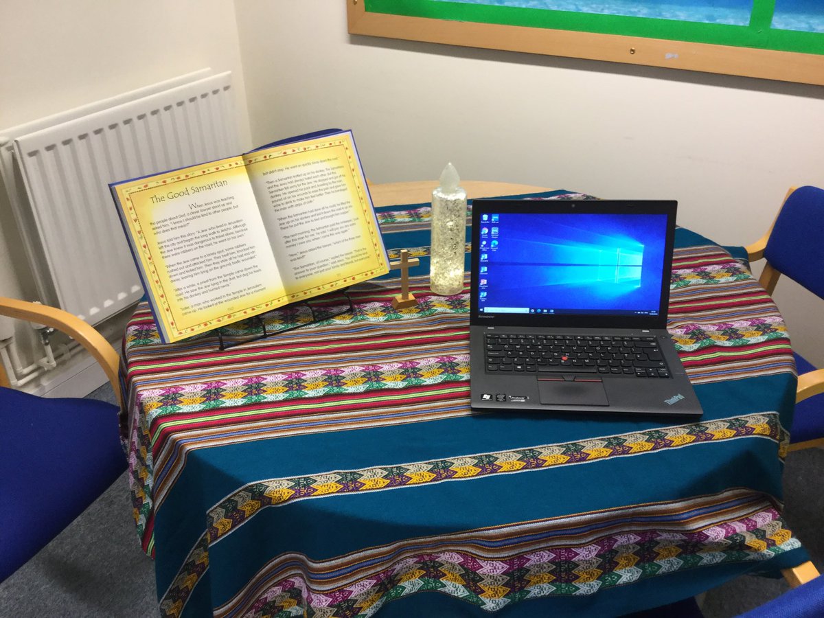 Ready for our first virtual collective worship this morning. Looking forward to being joined by Revd Andy.