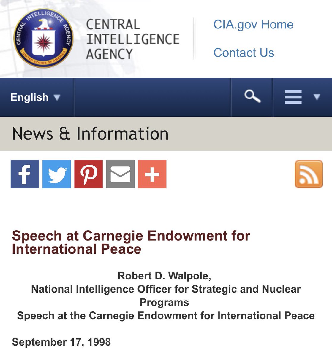 With frequent interactions between intel officials & US Think Tanks such as the NED, Carnegie Endowment or the Hudson Institute, lines are increasingly being blurred between US policy objectives being achieved by intel networks & think tanks networks./12 https://www.cia.gov/news-information/speeches-testimony/1998/walpole_speech_091798.html