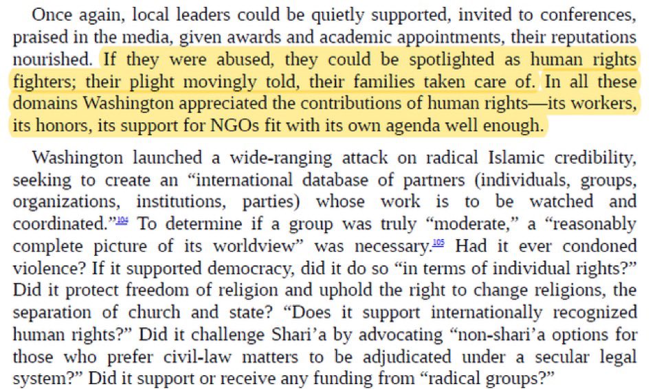 James Peck describes US Govt modus operandi of using civil society activism in order to achieve US foreign policy objectives in:“Ideal Illusions: How the US Govt Co-opted Human Rights"On how “priority targets” are used to ‘guide & navigate’ them toward American way”./16