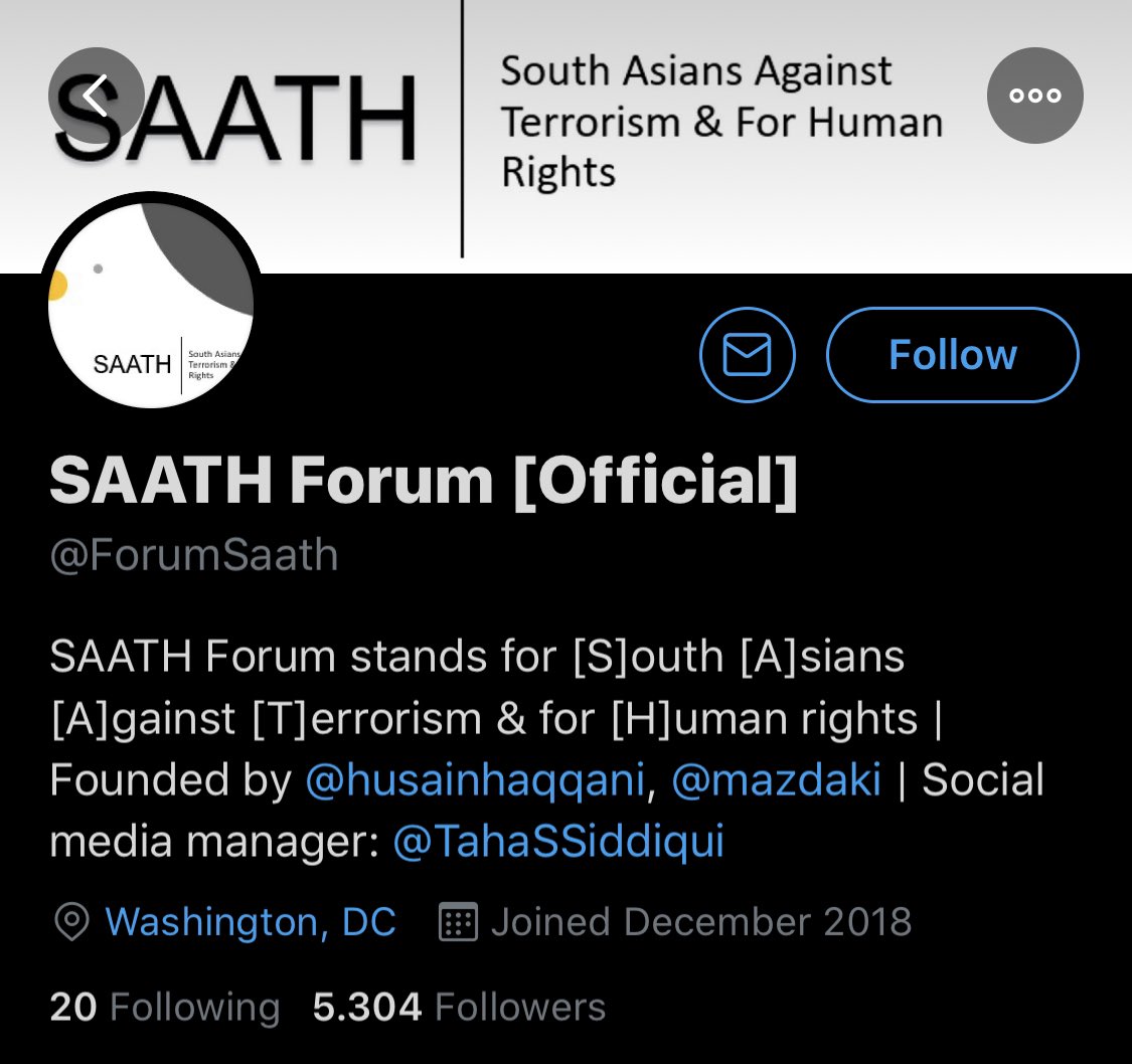 SAATH FORUM’s founder is Hussain Haqqani.-Visiting scholar at Carnegie Endowment for Intl Peace 2002-2006.-Senior Fellow & Co-Chair/Director at Hudson Institute 2004-present.-Guest speaker at other US Think Tanks such as Chatham House, etc.But how did he get there?/24