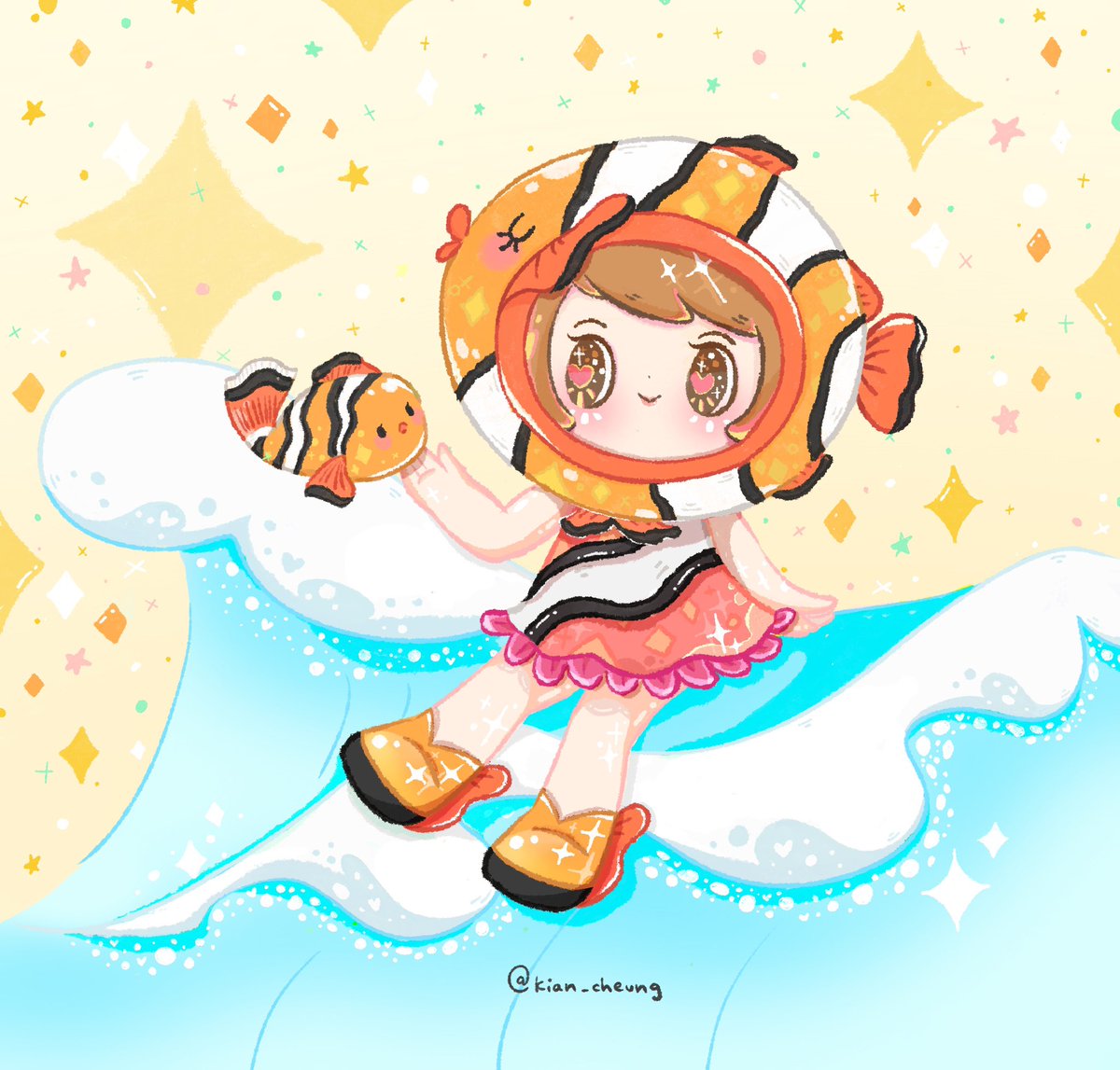 kian_cheung's tweet photo. The end of summer🌊
-
修改了剛夏天時畫的插畫
夏天好像忽然就完結了🌊
.
.
.
.
.
#illustration #illustrator #drawing #art #waves #海浪 #nemo #fish #圖文 #插畫 #香港插畫 #香港 #台灣 #sketch #doodle #hkillustrator #cute #digitalart https://t.co/iMu07lq1RC