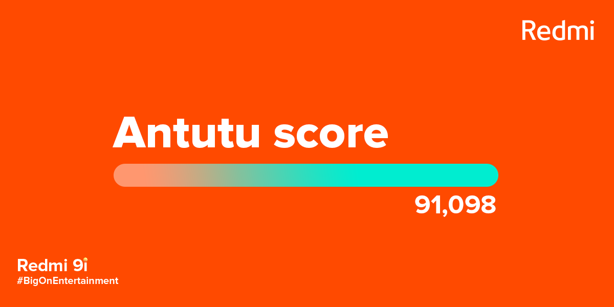 RedmiIndia's tweet image. #Redmi9i features the high-performance #HelioG25 chipset with #HyperEngine Game Technology! 🚄

☑️ 12nm process technology
☑️ Up to 2.0GHz
☑️ #AnTuTu score: 91,098

#BigOnEntertainment + BIG ON POWER! 🔥