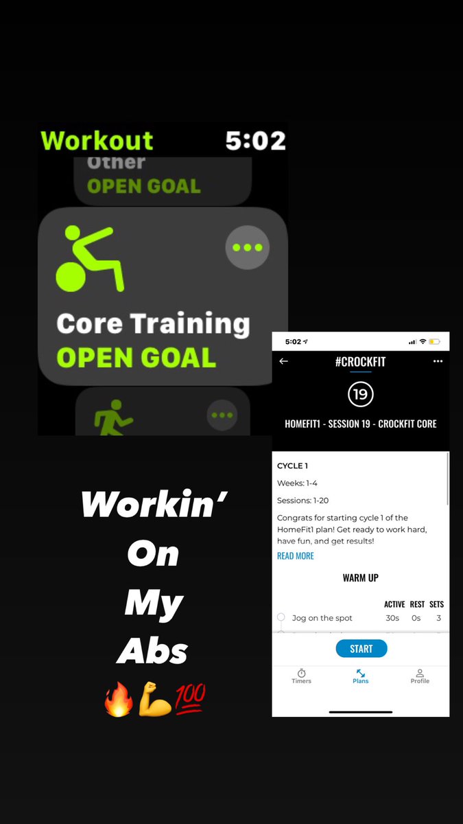 noeticAim's tweet photo. Workin’ on my core today #fitfam #tuesdaymorninggrind @alexcrockford #cycle1session19 #homefit #crockfitcore🔥🔥🔥 #noexcusesjustresults #livefitter💪💪💪 https://t.co/7XlVZl2E3n