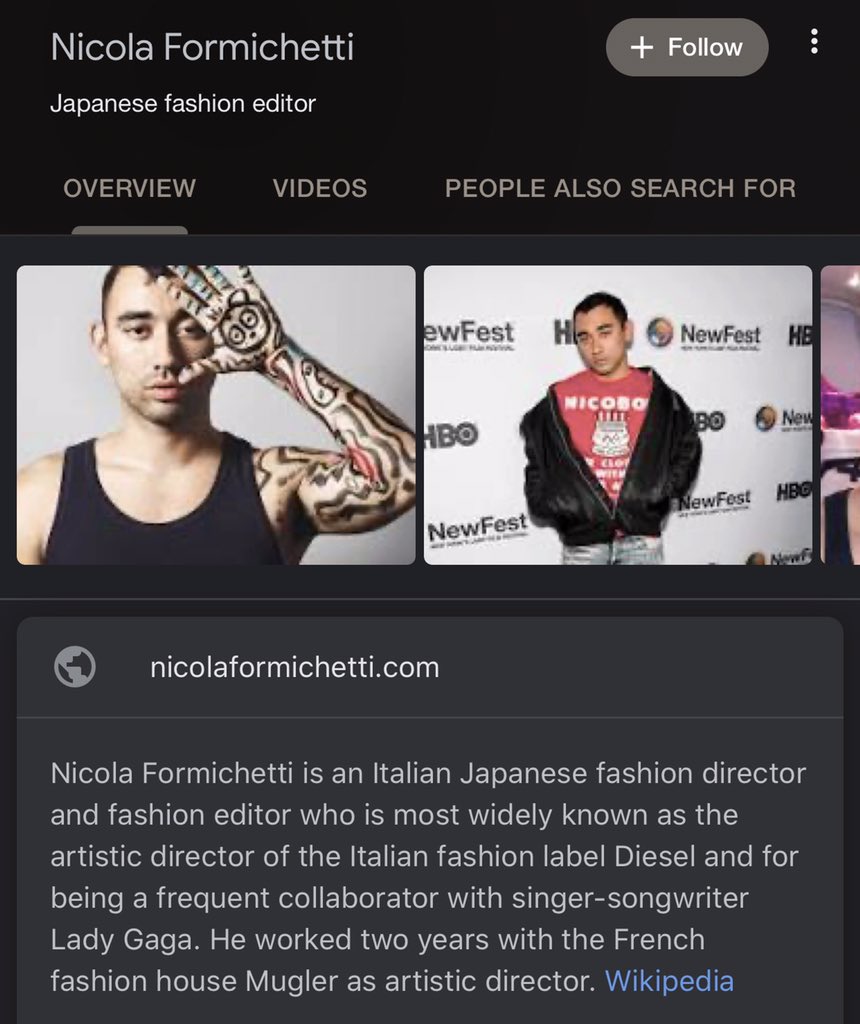 NICOLA FORMICHETTI(Diesel's Artistic Director | Fashion Editor/ Director)