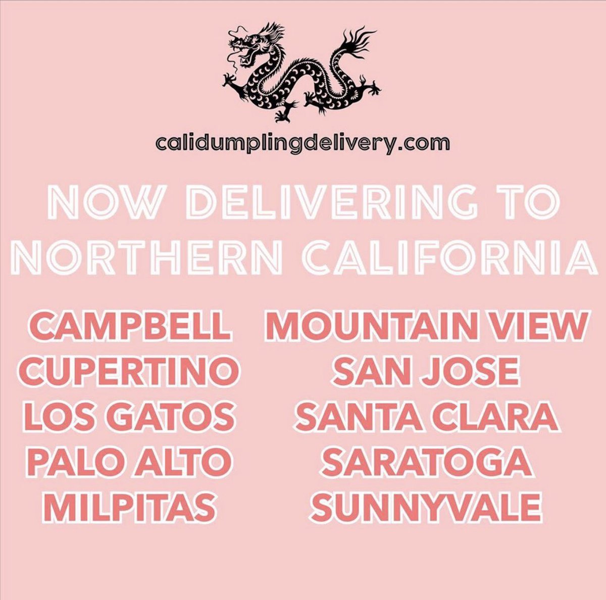 CaliDumpling's tweet photo. North and West #SantaClaraCounty!There’s still time to place your orders to get dumplings delivered straight to your door! 🤤 **orders after 8 pm will be delivered the following week** 
Visit https://t.co/zpJESipp5G to order! https://t.co/MxGnlNnETR