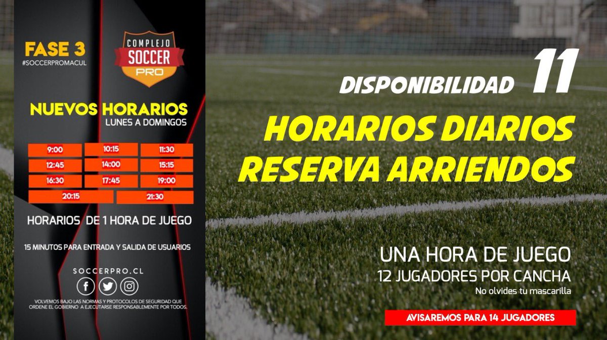 SOCCERPRO_CL's tweet image. Fecha tentativa de apertura el 28 setiembre en fase 3 🙏

Recuerda que hasta el 17 de septiembre estamos con preventa de COMPRA de arriendos de canchas con precios exclusivos 

#soccerpro #macul #santiago #chile RT