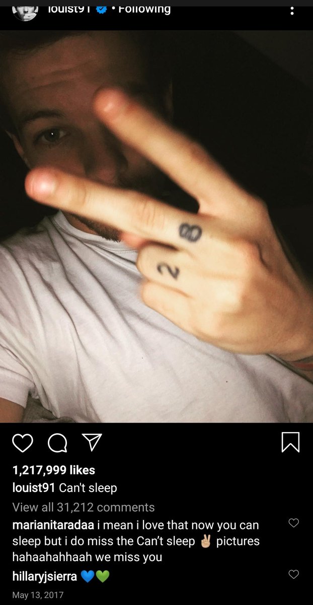 He posts this photo on the night that Two Ghosts released, while wearing a white T-shirt. I hold the belief that 28 is related to Larry. See 28 Goldens, 28 boops in H's music.