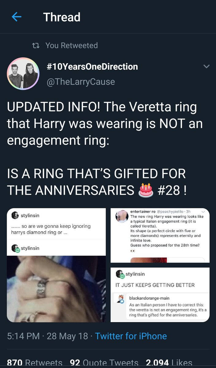 Then we have H's Veretta ring in 2018 that is usually present on an anniversary!