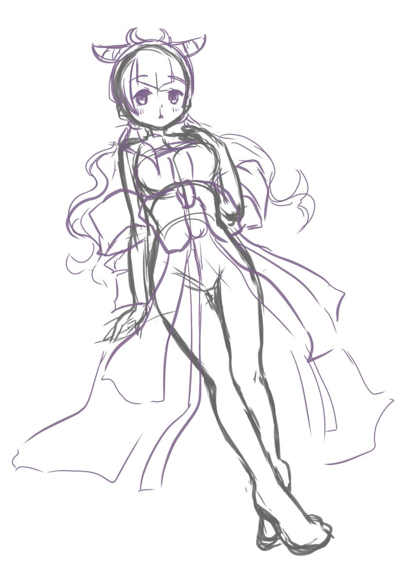 ポーズを先に考える事もあるのですが 候補がたくさんあると誰書くか悩む なゆたん アスカールのイラスト