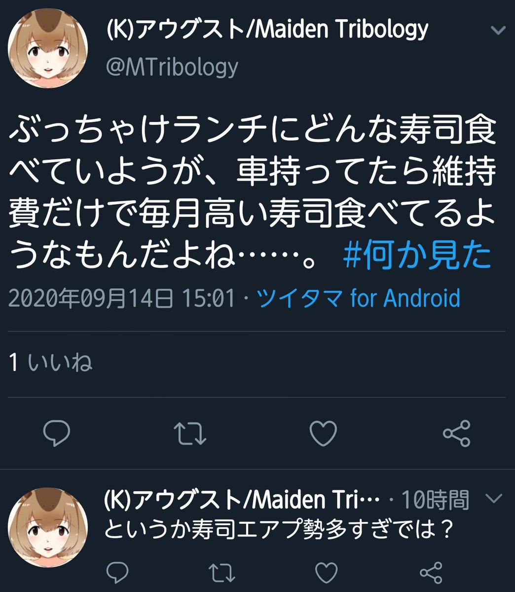 どーじ しかし何故車の維持費を持ち出したんだろ 各種交通機関の利用料 車の維持費 光熱費 食費etc 収入から生活に必要な金を差っ引いたのが娯楽費でしょ 家に住んでたら光熱費発生するからホームレスになって寿司食うわ とでも言いたいの