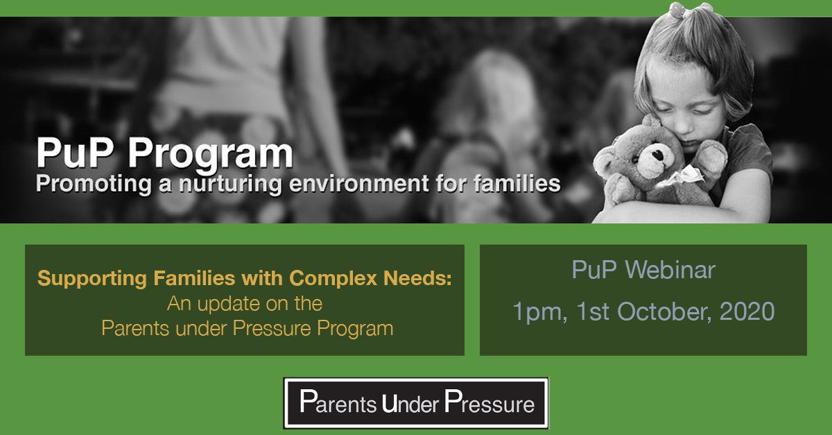 PuPprogram's tweet image. The PuP program is hosting a webinar for practitioners to discuss recent updates to the program. 

Further details at: pupprogram.net.au

To Register: 
zoom.us/webinar/regist…

#PuPprogram #safenurturingfamilies