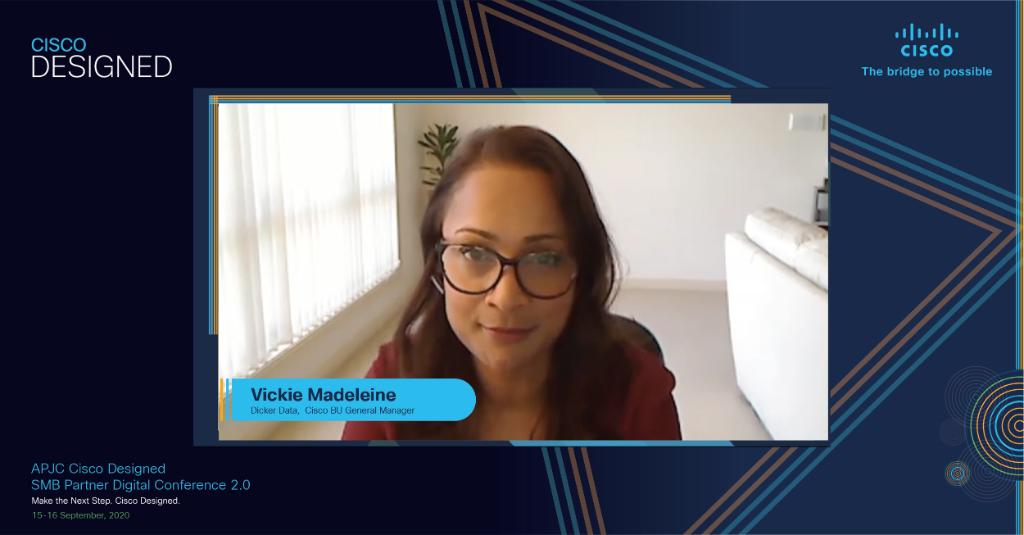 CiscoPartnersAP's tweet image. Our distributors help us educate, enable and scale our Small Business offerings to an extensive network of #Partners. Vickie Madeleine from #DickerData, Au shares their approach towards #SMBs and #CiscoDesigned portfolio. cs.co/6013Gt0Kx #CiscoDesignedAPJC #CiscoSB