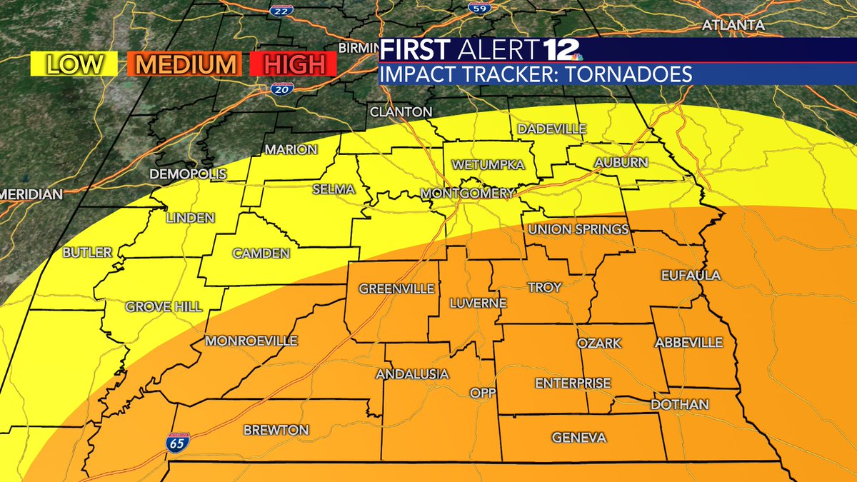 JoshWeather's tweet photo. NEW: I've just done my first take on specific local impacts. Our impacts will occur between Tuesday night and Thursday evening...remember, when the track changes, so do these. So, check back for updates. #alwx https://t.co/eD454TTXpT