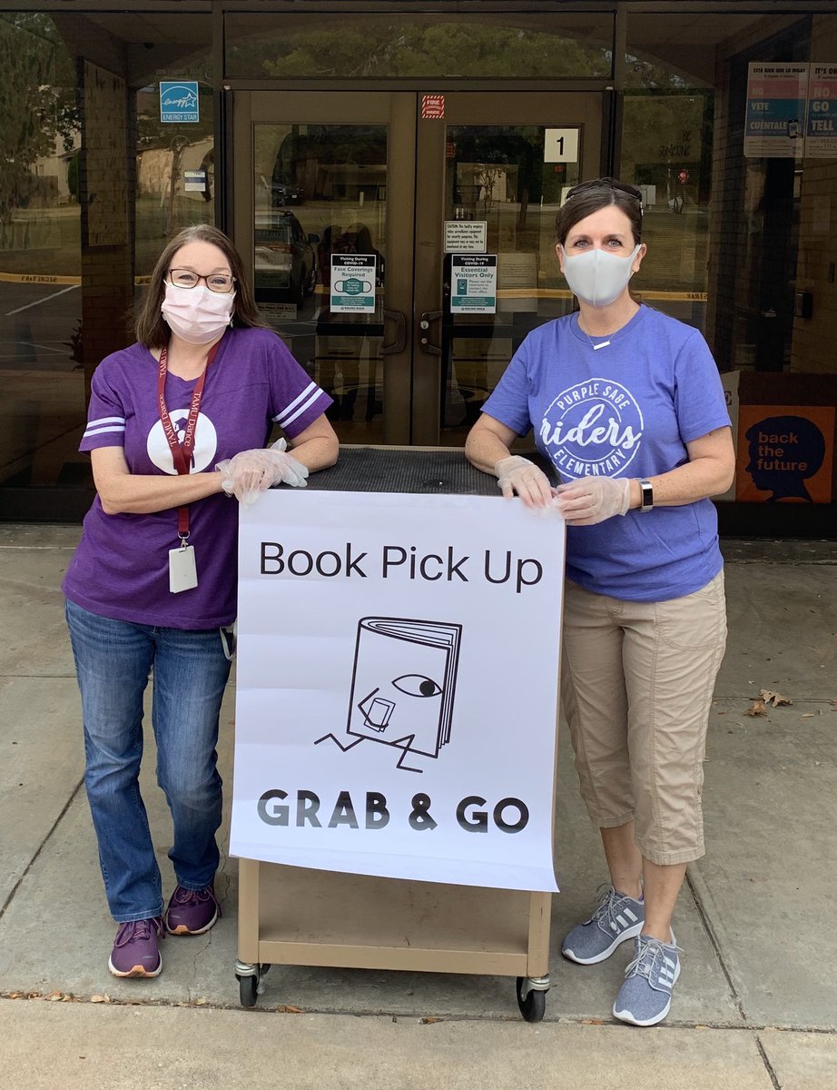 PurpleSageLib's tweet photo. Don’t forget about your curbside pick up. If you placed a hold before 2:00 on Friday, your books are ready. Tuesdays 8-9 &amp; Wednesdays 11-12. @LibrariesRRock @PurpleSageRRISD https://t.co/TG0cfFtpYG