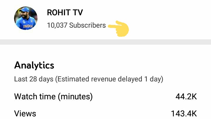 rohittv_45's tweet photo. Happy To Share With you... 💙
Today #RohitTV Complete 🔟K Subscribers On YouTube.
Thanks Everyone For Your Love And Support ❤️ ❤️
#RohitSharma #cricket #MiFansArmy #ipl2020 https://t.co/IWD2UuOd1f