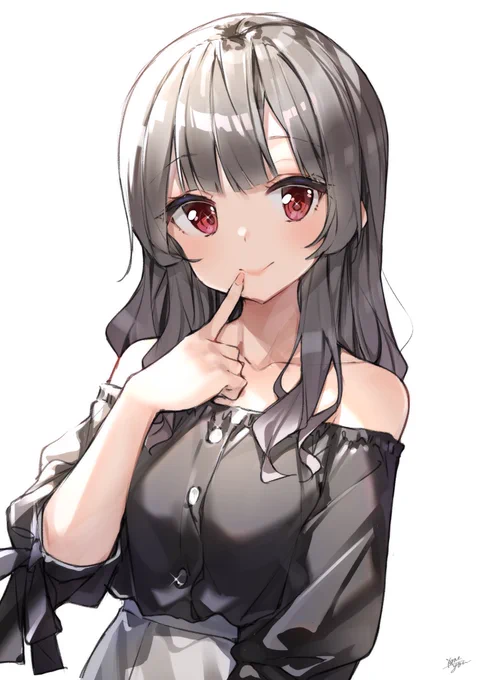 アッシュグレー姫カット。 