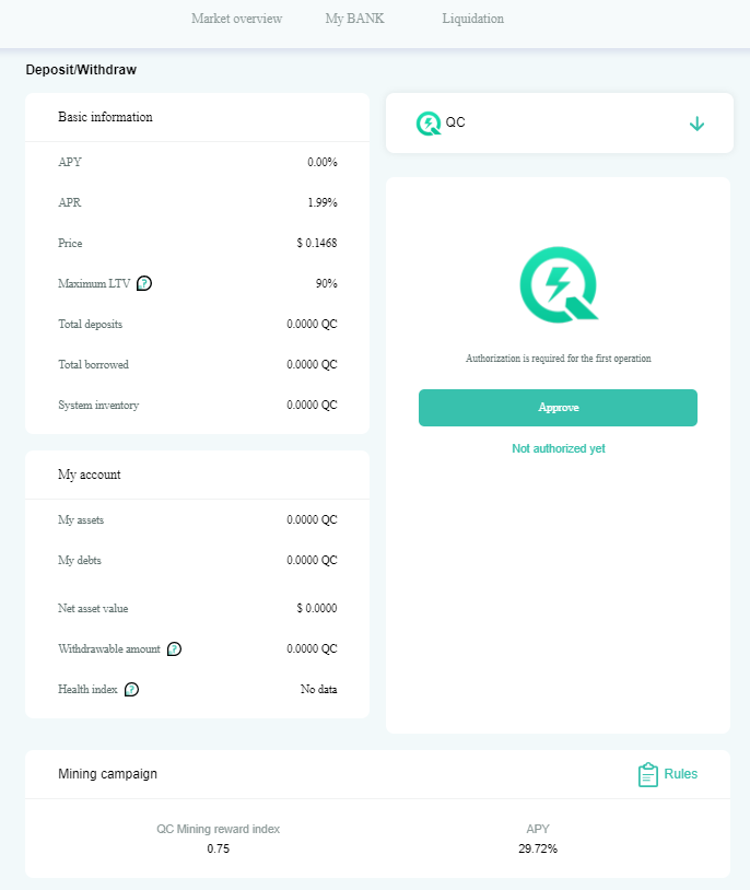 ForTubeFi's tweet photo. $QC is now live on the #ForTube platform with the mining reward index of 0.75! @QuickCash2017 

Go to https://t.co/VlUQhNto7r, deposit $QC and get your interests + mining rewards.🧑‍🌾🤗 https://t.co/lqn5ByZY2d
