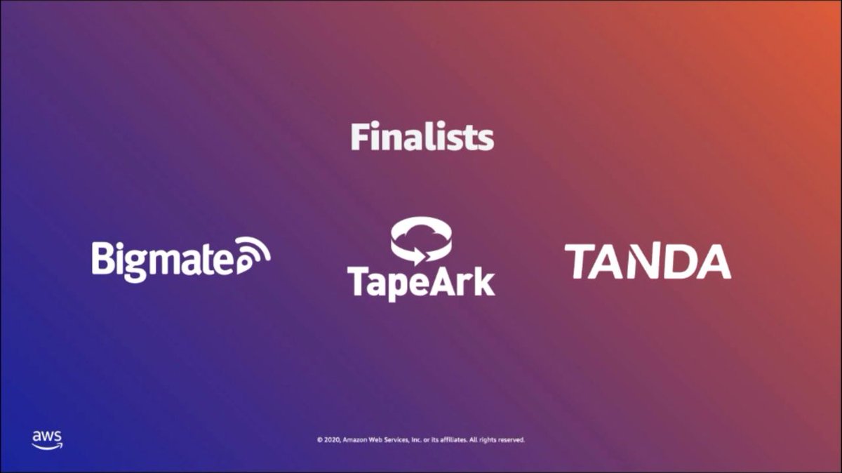 Congrats to all winners &amp; finalists of <a href="/AWS_Partners/">AWS Partner Network</a> #APN top-performers. We're delighted to be a finalist with <a href="/Bigmate/">Josh</a> and <a href="/Tanda/">TANDA</a> in the APN Technology Partner of the Year. Well done <a href="/Bigmate/">Josh</a> on being category winner! bit.ly/2RtJoly <a href="/AWS/">Amazon Web Services</a> #APNproud