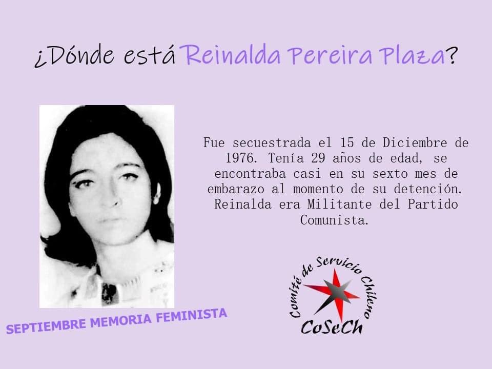 C_CoSeCh's tweet photo. #SeptiembreMemoriaFeminista #CeciliaBojanic #CeciliaCastro #ReinaldaPereira #detenidasdesaparecidas Secuestradas por agentes del Estado
Exigimos saber ¿dónde están? y decimos PRESENTES por ellas.
#Justicia #Verdad #noalaimpunidad #MujeresQueLuchan #noolvidamos #COSECH #Chile https://t.co/lNWWxZg2aF