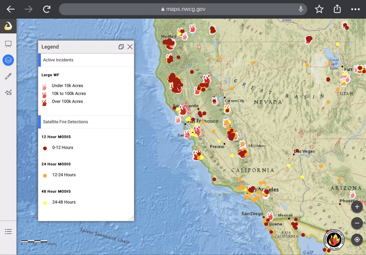 RSFireNerd's tweet photo. 🔥NIFC #CAfire updates (acres burned/%contained)
#ElDoradoFire: 16490/53
#BobcatFire: 38299/3
#SQFComplexFire: 101420/12
#CreekFire: 212744/16
#DolanFire: 118465/40
#NorthComplexFire: 264565.4/39
#AugustComplexFire: 739791/30
#RedSalmonComplexFire: 91743/18
#SlaterFire: 131601/10 https://t.co/xFc87d4cEf