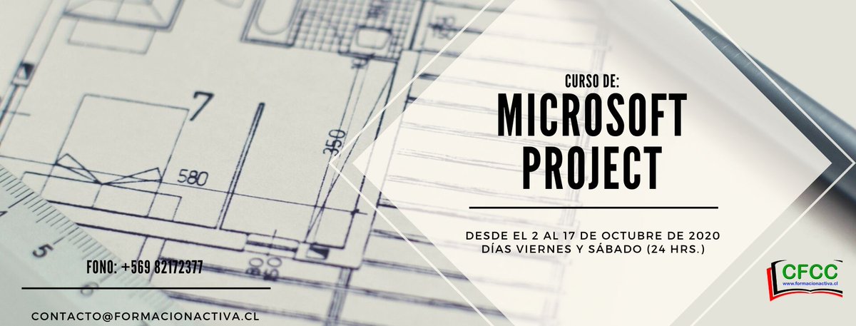 formacion_activ's tweet photo. Curso abierto de"Ms Project"en modalidad Elearning síncrono.Del 2 al 17 oct.2020.Dudas a contacto@formacionactiva.cl +569 82172377.Desde Arica a Punta Arenas.Nos vemos #formacionactivacl #project #cursos #18deseptiembre #chile #biobio #proyecto #proyect #capacitación #formación https://t.co/0nyiOI33DV