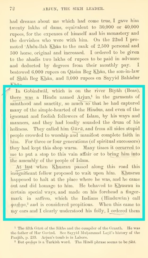 In Tuzk-e-Jahangiri, Jahangir wrote that he ordered to kill 5th Guru of Sikhism, GURU ARJAN DEV JI.