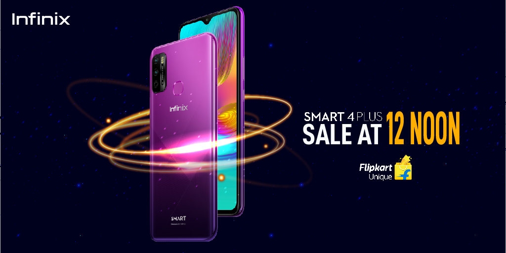 InfinixIndia's tweet photo. Powerful 6000 mAh big battery makes you invincible! Get your #InfinixSMART4PLUS today at 12 Noon @just ₹7,999.

Click here to buy: https://t.co/LQCpPrgkCT

#FullPower24Hr
#InfinixIndia
#AbRuknaNahi https://t.co/ad5zJadYdz