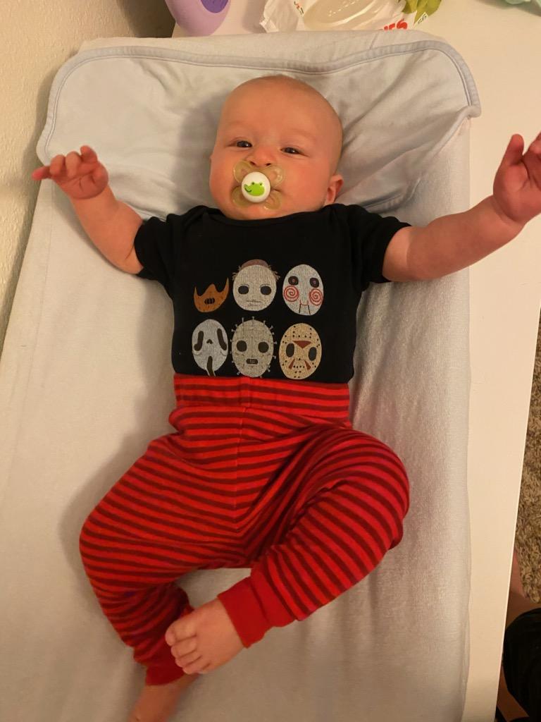 SunshineCowger's tweet photo. Can't help but to show off 3 month old, Walker. His mama put him in the Halloween shirt I gave him. How cute is my little snuggle bug?
My life is better because he simply exists.
#WalkerLee https://t.co/tSLplk3TDT