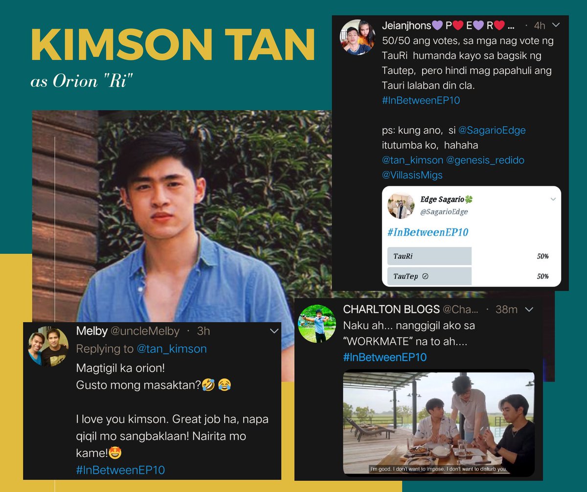 KimsonTan_ofc's tweet photo. Damang-dama namin ang inyong mainit na pag tangap BBs kay @tan_kimson. Thank you for your overwhelming love and support through your tweets and comments. 😁💕

Can't get enough of Orion? Watch #InBetweenEp10 and the upcoming episodes ❤️

#mystoRi #KimsonTan #Orion #Ri #InBetween https://t.co/053oCeSj2S