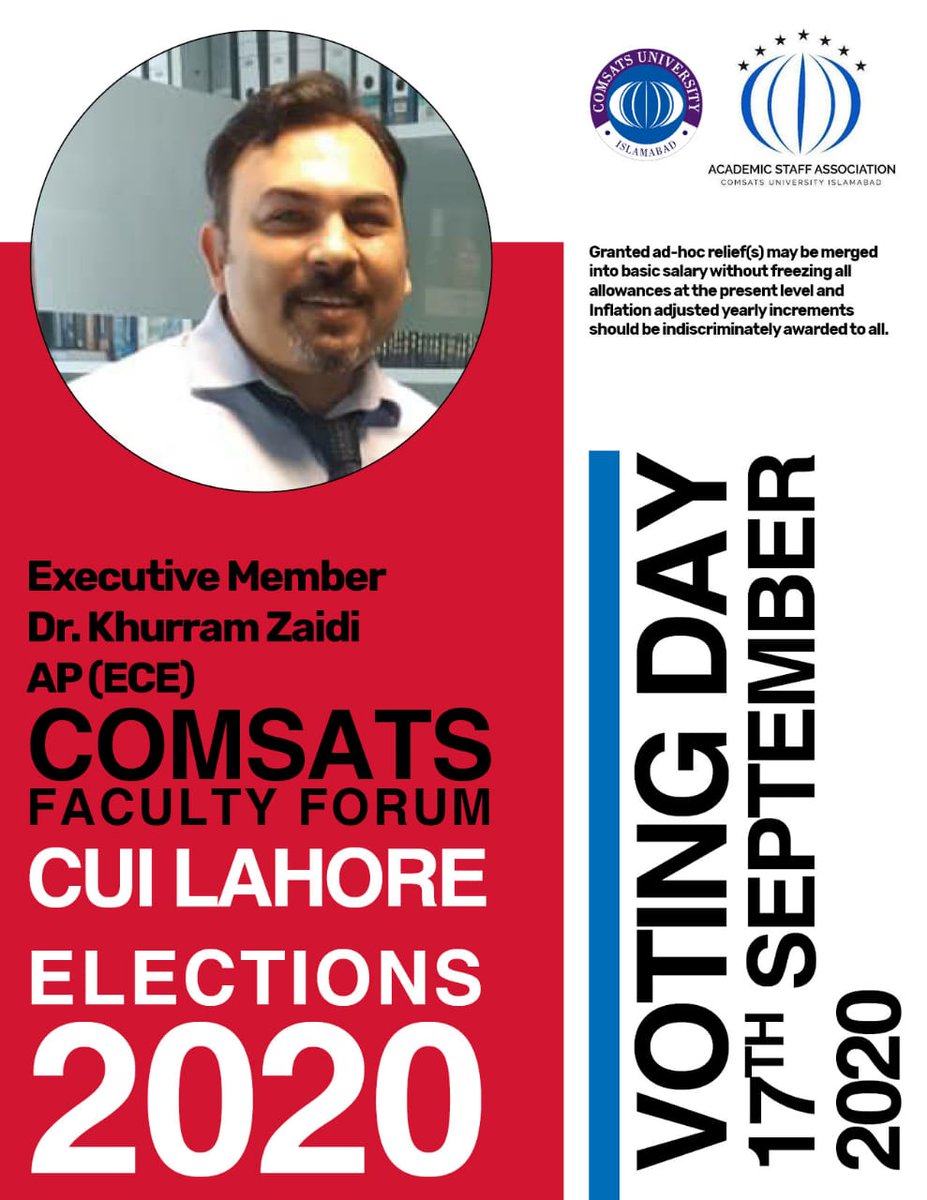 COMSATSFForum's tweet photo. Vote for Faculty, vote for change,
Vote for COMSATS Faculty forum
Together we can make a difference.
#comsatsfacultyforum #cui_lahore #comsats #cuiFaculty #cui_asa
@AminaHAMEED11
@Dr_AliNawazKhan
@HAROON3501
@dr_imcheema
@Drwaseemhassan
@hiba_hashmi09
@Sabeen03417246 https://t.co/pZtAvgGqpk