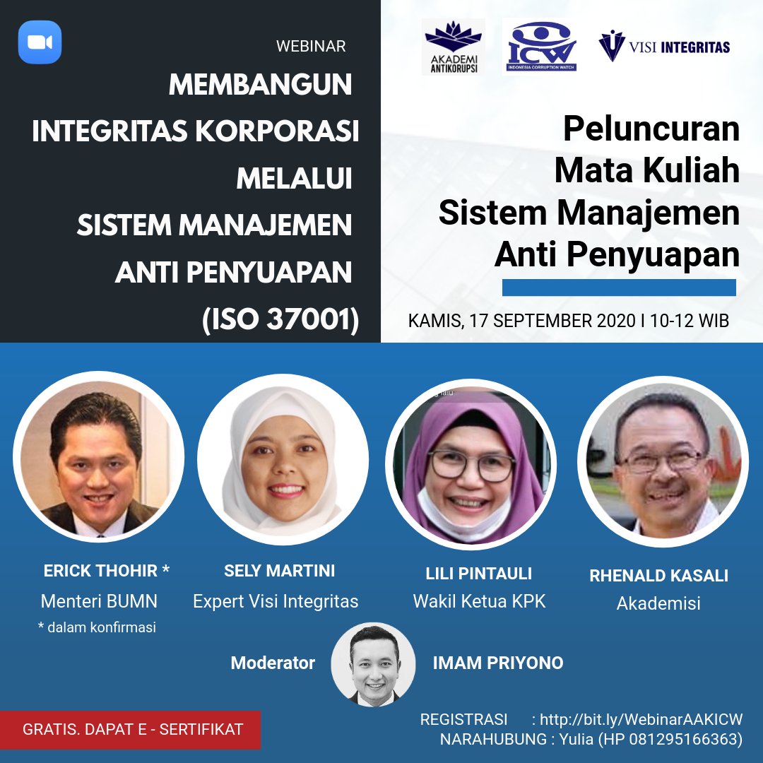 Sila mendaftar dan ikuti diskusinya. Dipandu oleh <a href="/imam_priyono/">imam priyono</a> <a href="/TVRINasional/">TVRI Nasional</a> <a href="/KPK_RI/">KPK</a> @KemenBUMN @AngkasaPura_2