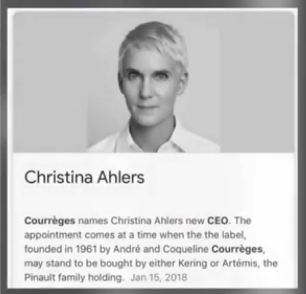 CHRISTINA AHLERS(Courreges CEO)