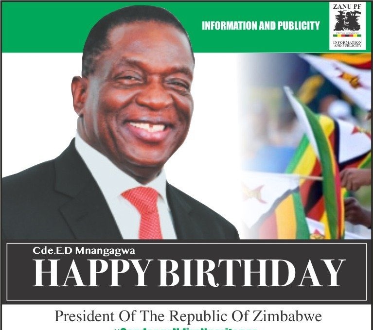 Happy Birthday President Emmerson Mnangagwa Wish you many more Shumba   