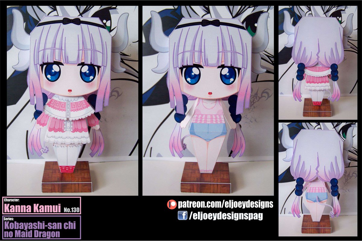 ElJoey_Designs's tweet photo. I like to share my papercraft versiones of the Maid dragon girls @coolkyou2 sensei hope you like them https://t.co/SfbYK93gCU