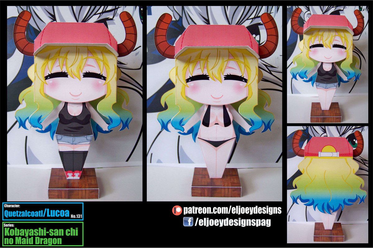 ElJoey_Designs's tweet photo. I like to share my papercraft versiones of the Maid dragon girls @coolkyou2 sensei hope you like them https://t.co/SfbYK93gCU