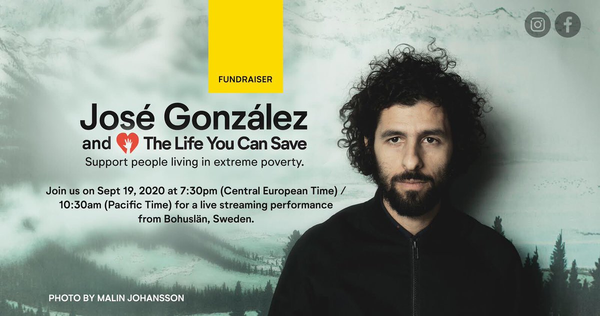 🎥🎶Live streaming performance this Saturday! Sep 19, at 7.30 pm (Central European Time). Fundraiser for <a href="/LifeYouCanSave/">The Life You Can Save</a> 

Facebook:
tinyurl.com/y36etpde

Instagram: 
instagram.com/jose.gonz.musi…