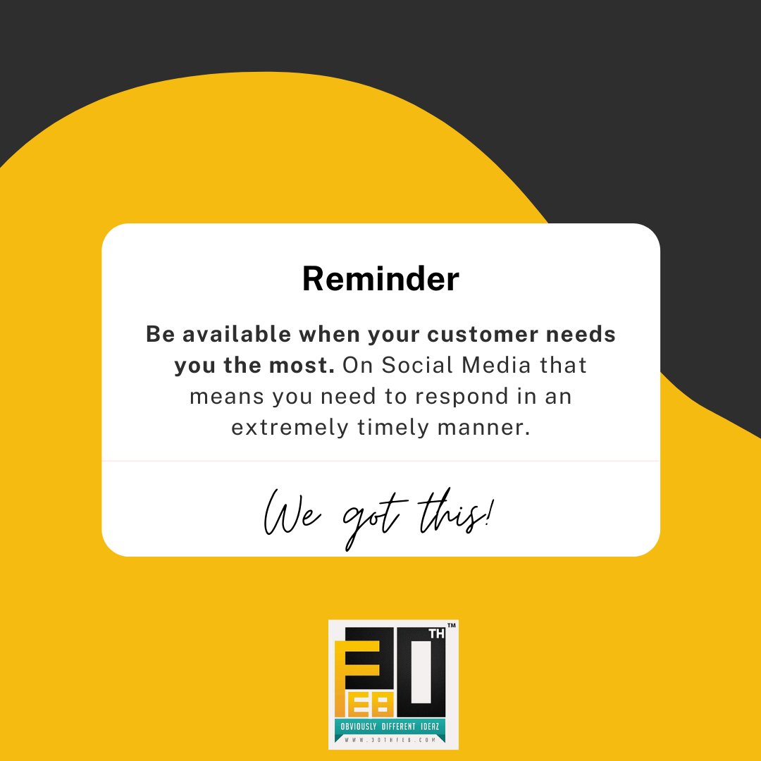 30thfeb's tweet photo. Do not underestimate the power of response. A response is an opportunity to express as a brand. #BrandGrowthIdea of The Week | No. 37 - https://t.co/iBpNVZSfc6 #30thfeb https://t.co/djol2EiLGJ