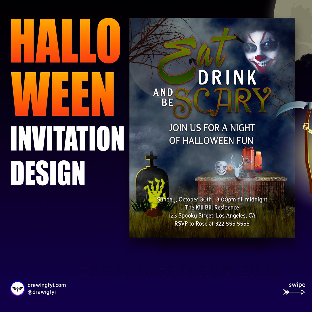 drawingfyi's tweet photo. Halloween 🎃 Invitation design
See more here👉🏽 https://t.co/9KDyImlQRh

For #businesswoman #businessman #shopsmallbusiness #store #company #chef #realtor #businessowner  #beautician #doctor #job #wedding #entrepreneur #barber #worker #drawingfyi https://t.co/iOjC5asdSP